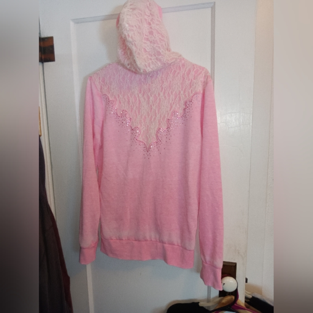 EUC Cedar Rose Women's Plus Size Pink Rhinestone Hoodie XXL - Picture 4 of 4